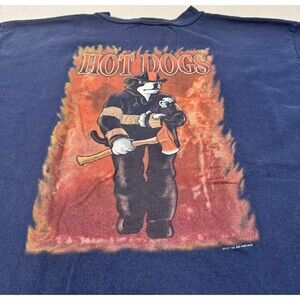 Big Dogs Shirt Size XL Hot Dogs Vintage 90s Cartoon Harley Davidson Anime RARE